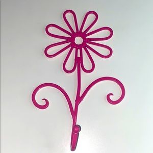 pink flower wall bag/coat holder